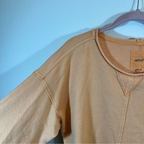 ✨ Aerie Orange Terry Crewneck Sweatshirt XS - Picture 4 of 10